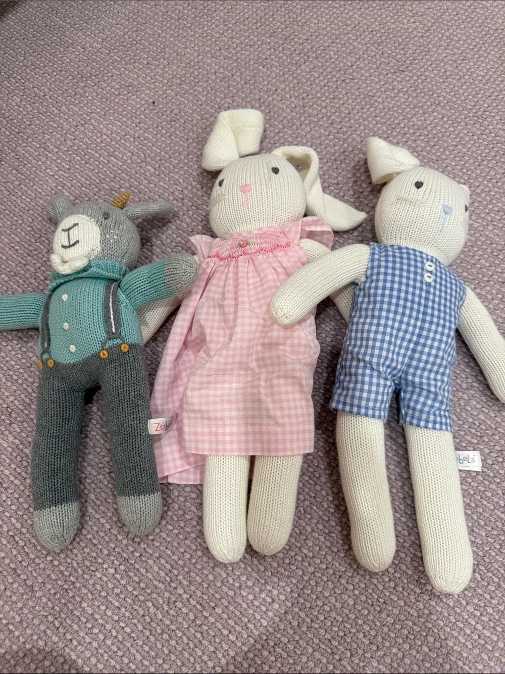 Pink Gingham Bunny Plush Dress Stuffed Animal - Ze...